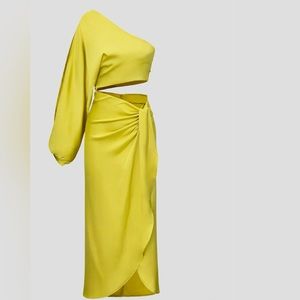 Yellow Satin Wrap Skirt 💛